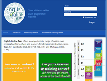 Tablet Screenshot of englishonlinetests.com